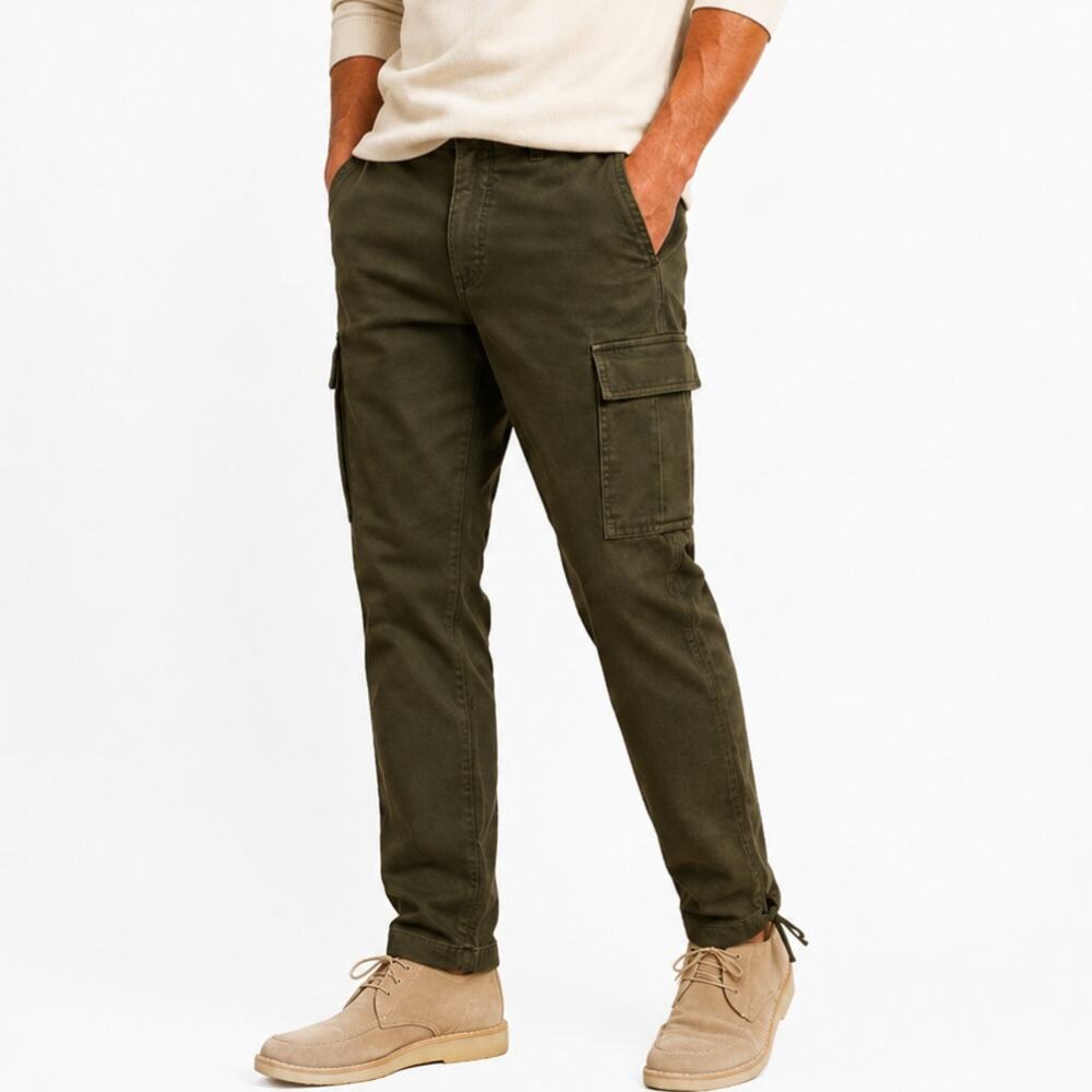 Banana Republic Moleskin Cargo Pants Deep Olive Utility Jogger Ankle Mens 33S